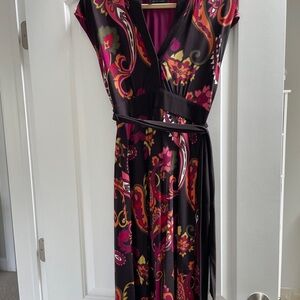 Tahari Elegant Multicolor Wrap Dress